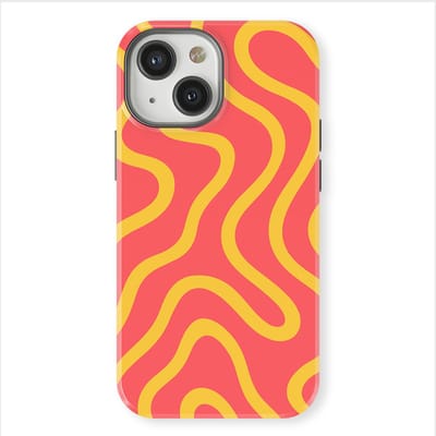 DripCase Curvy Lines Hoesje geschikt voor iPhone 13 Mini | Backcover met Mag | Design Tough Case geschikt voor iPhone 13 Mini Sunburst Drift