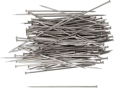 Kopspelden, L: 34 mm, dikte 0,6 mm, ca. 600 stuk, zilver, 50 gr/ 1 doos