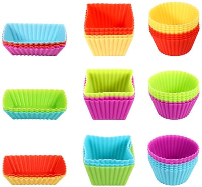 Dailygoods- Lunchbox Verdelers 40 Stuks - Siliconen Bakvormpjes - Koekjes Uitstekers - Bento Lunch Box - Kinderen - Vijf Kleuren