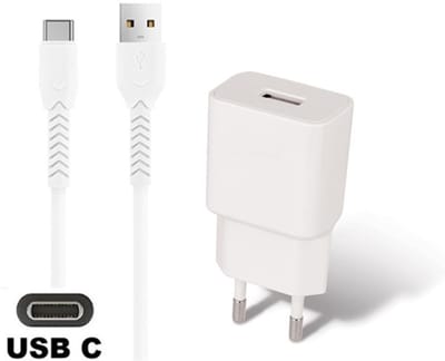 OneOne 2A lader + 1,2m sterke USB C kabel. Standaard oplader adapter past op Samsung Galaxy S10, S10e, S20, S21, S22, S23, S24, S25, S26 (Edge, FE, Lite, Plus +, Ultra)
