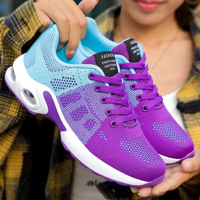 Buitenlandse Handel Damesschoenen Casual Schoenen Ademend Lichtgewicht Luchtkussen Cross-border Sportschoenen Dames 40 purple