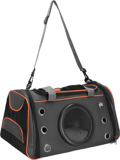 Springos Reismand - Transporttas - Draagbaar - 5kg - Zwart - Oranje - 24 x 48 x 33 cm