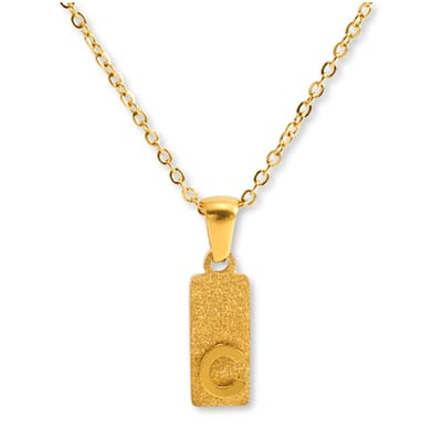Marama - Ketting Letter C Sparkling Goud - stainless steel - gold plated - nikkelvrij - persoonlijke ketting - letterketting - met hanger - cadeauverpakking