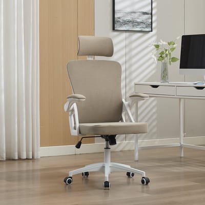 Bureaustoel - bureaustoel ergonomisch - Met lendensteun en hoofdsteun - gaming stoel khaki - In hoogte verstelbare gamingstoel - computer stoel - Khaki