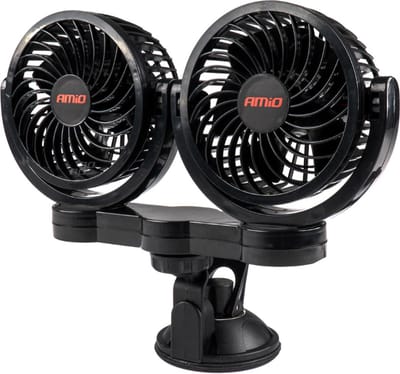 Duo auto ventilator - 4 inch - 12V - Met zuignap