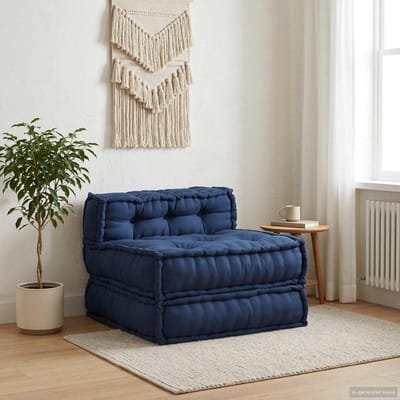vidaXL - Modulebankeenheid - Stof - Indigo - 70 - x - 70 - x - 56 - cm