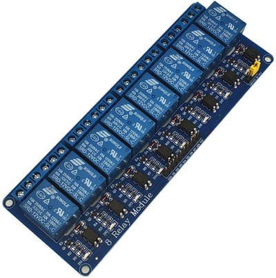 Dailygoods - 8-kanaals 12V relaismodule - Optokoppeling - Eenvoudige installatie - Blauw - Geschikt voor Raspberry Pi en Arduino - Betrouwbare aanstur