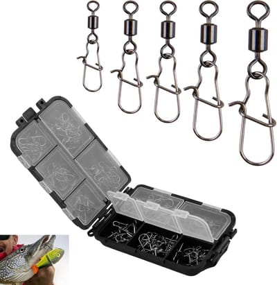 Complete Set van 125 Rvs Carabiners en Spinners voor Werpfishing, Ideaal voor Forel, Karper en Snoekvisserij