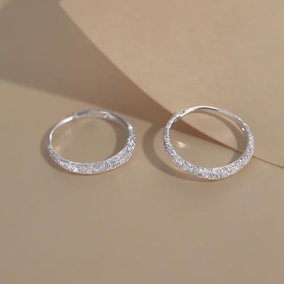 925 Sterling Silver Piercing Circle Charm Hoop Boucles d'oreilles pour femmes filles fête bijoux de mariage