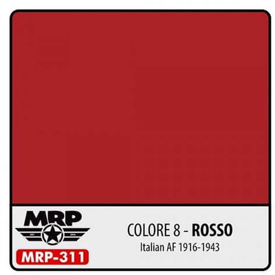 Mr. Paint MRP-311 - Colore 8 – Rosso (Italian AF 1916-43) – 30 ml verf voor Airbrush & Detailwerk
