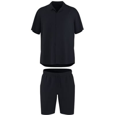 ESMARA MEN Mousseline heren shortama (Marineblauw, S)