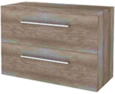 Basic-Line Start 46 Badkamermeubelset - 100 x 46 cm - Met Grepen - 2 Lades - Wastafelblad - Scotch Oak