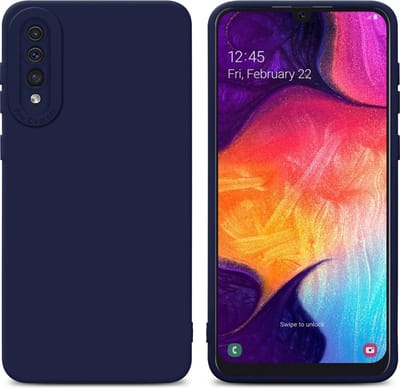 Cadorabo Hoesje geschikt voor Samsung Galaxy A50 4G / A50s / A30s in FLUID DONKER BLAUW - Beschermhoes gemaakt van flexibel TPU silicone Cover Fluid Case