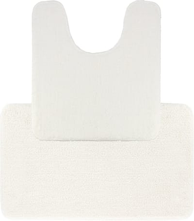 Tendance Badkamer Matten set Aquarius - wit - toilet en bad mat - hoogpolig - microfiber