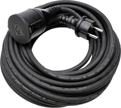 Benson Verlengsnoer rubber 15 meter - spatwaterdicht - 3 x 1.5 mm² - binnen en buiten