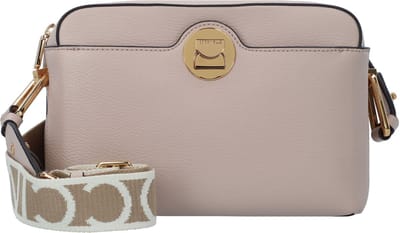COCCINELLE Leren Schoudertas Liya Signature Crossbody Grained Leather Rosette Beige