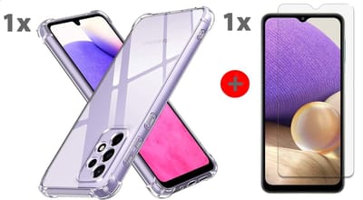 Hoesje Geschikt Voor Samsung Galaxy A33 5G Transparant Hoesje Met Bumper en Glas Screenprotector Ntech - Hoesje Geschikt Voor Samsung Galaxy A33 5G case - Hoesje Geschikt Voor Samsung Galaxy A33 5G backcover - Ntech hoesje