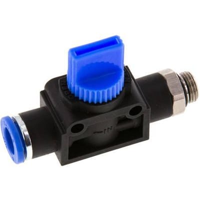 8 mm - G1/8'' Kunststof/Messing 3/2-Weg Handafsluiter Ontluchting aan Buiszijde