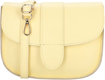 Charm London Anna Crossbody Schoudertas - Leren Dames Tas - Leren Dames Tas - Zacht geel