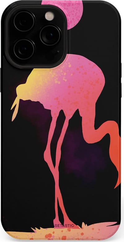 Casetastic Hoesje Geschikt voor Apple iPhone 13 Pro Max Magsafe - Stijlvolle Beschermende Duo-layer Case - Silhouet Flamingo