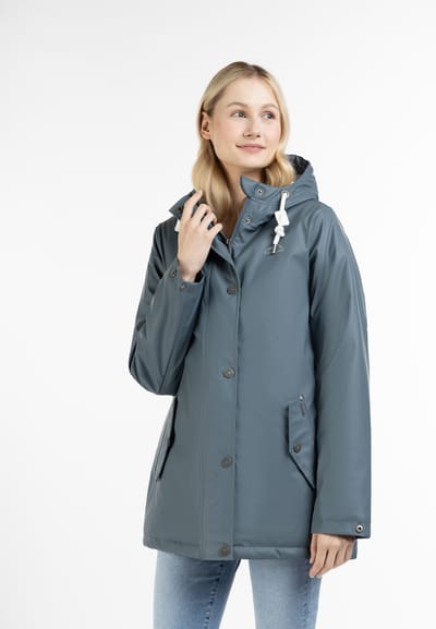 ICEBOUND Gewatteerd regenjack stadsregen Dames blauw-grijs