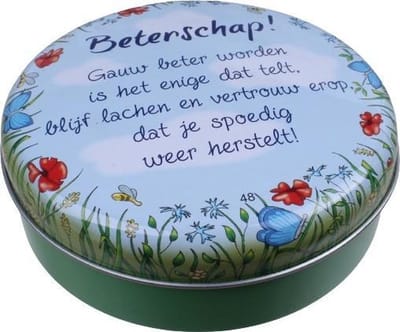 Paper Dreams Blikje Beterschap! 9,5 X 3 Cm Staal Blauw/groen
