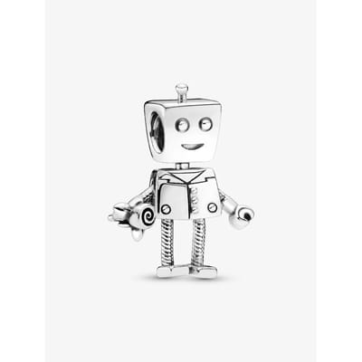 Fler® | Bedel | Past op populaire bedelarmbanden (standaard - 3mm) | Robot Bedel | Hangbedel Charm | 925 sterling zilver | Armband Kraal | Valentijnsdag Cadeau | Sinterklaas kado | Kerstcadeau | Verjaardagsgeschenk | Vriendschap