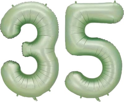 Cijfer Ballonnen Ballon Cijfer 35 Verjaardag Versiering Feest Helium Ballonnen Cijferballon Folieballon Groen Xl Formaat