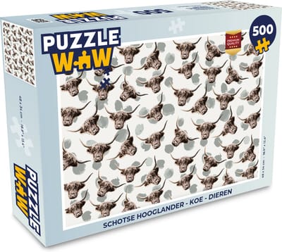 Puzzel Schotse hooglander - Koe - Dieren - Legpuzzel - Puzzel 500 stukjes