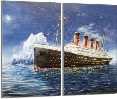 TMK ArtDeko Serie - Staartbeschermingsplaat - Glas - 2x30x52cm - Titanic