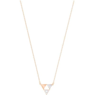 Swarovski Série Héroïsme Assemblage Triangulaire Collier Or Rose Collier Femme 5528935 Rose Gold white