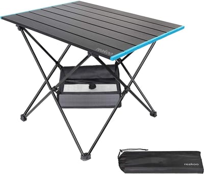 SnelShoppen - Opvouwbare Campingtafel met Aluminium Tafelblad - Lichtgewicht Draagbare Tafel in 3 Maten - Ideaal voor Buiten, BBQ, Picknick, Wandelen