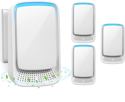 4-Pack Plug-in Luchtreiniger - Negatieve Ionen Ionisator - Luchtreiniger voor Thuis & Slaapkamer - Verwijdert Geurtjes, Rook & Stof - Luchtverfrisser Wit - 4 Stuks