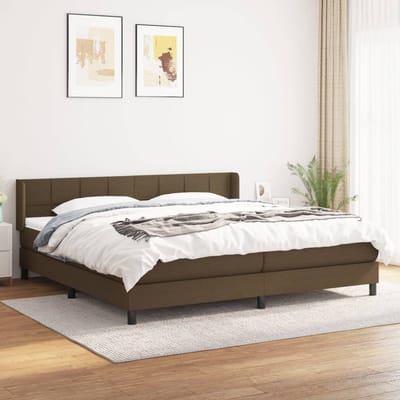 vidaXL - Boxspring - met - matras - stof - donkerbruin - 200x200 - cm
