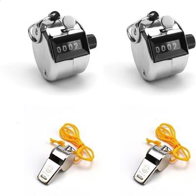 Hand Counter - 2 Pcs Metal Clicker - 4 Digit Portable Hand Telmachine voor Golf - Breien - Magazijnen - Stadions