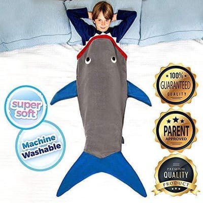 Haaideken zachte plaid knuffel Haai Slaapzak Quilt Baby-Shark grijs