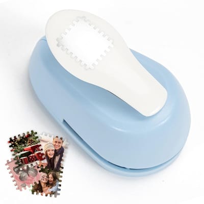 Scrapbooking perforator, vierkante stempel, postzegelrand, voor doe-het-zelfprojecten, kaarten maken, decoupagepapier, decoraties (blauw)