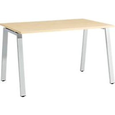 Schäfer Shop  Select Bureautafel Start Off, A-poot, rechthoek, staal/hout, B 1200 x D 800 x H 735 mm, esdoorn