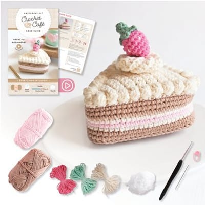 Crochet Cafe Amigurumi Kit Cake Slice - Crochet Cafe Amigurumi Kits - Better Day Books