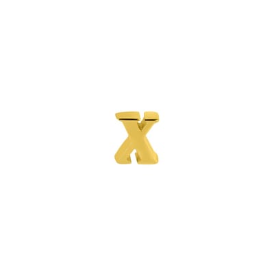Goud Plated Oorknop Letter x