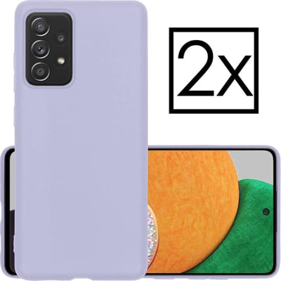 Hoesje - 2 Stuks - Geschikt voor Samsung Galaxy A52s 5G - Sterk & Shockproof - Case Siliconen - Back Cover - Telefoon Hoes - Lila
