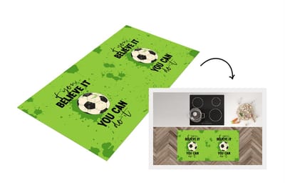Keukenloper - Loper keuken - Quotes - Spreuken - If you believe it, you can do it - Voetbal - 120x60 cm - Keukenloper vinyl