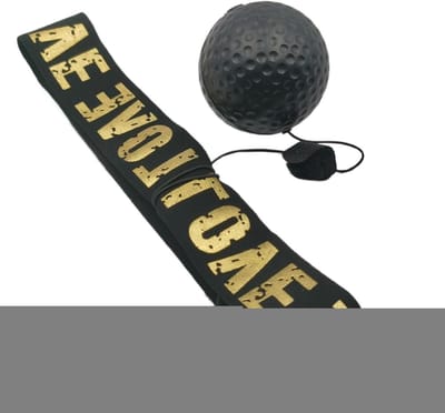 Boksreflexbal - Trainingsbal Hoofdband - Verbeter Coördinatie - Zelfnivellerend - Gangbare maat - Geel Zwart