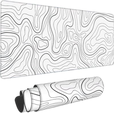 Grote Bureaumat - Toetsenbord Onderlegger - Comfortabel Werken - Antislip Basis - 90x40 cm - Topografisch Patroon