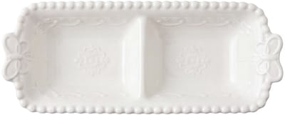Clayre & Eef Decoratie schaal Wit Keramiek