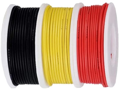 Allecto - Draadset - 20 AWG - Siliconen Draadset - 3 Kleuren - 7 Meter per Kleur - Tinned Copper - DIY Elektrische Kabel - Flexibel - Geschikt voor...