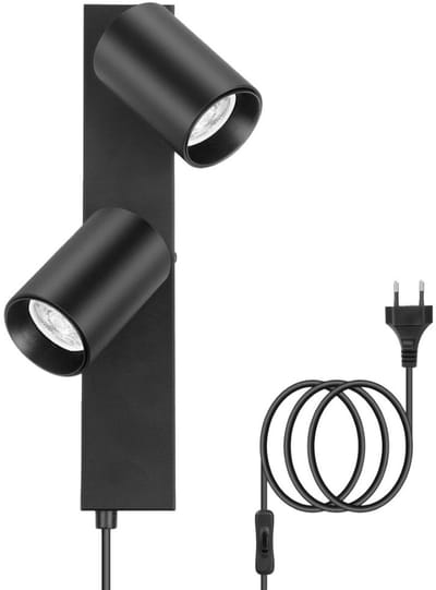Daily Supplies® Wandlamp Binnen met Snoer - Wandlamp met Stekker voor Binnen - met Dimbare Schakelaar - Industrieel en Vintage - Slaapkamer Bedlampje