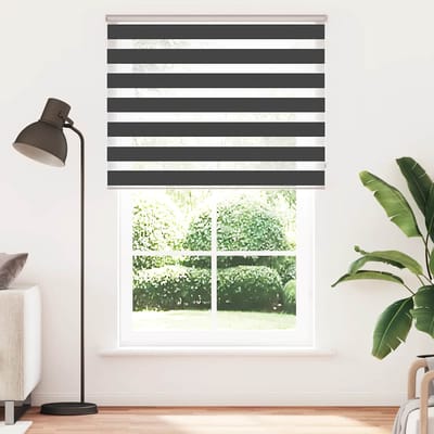 vidaXL - Zebra - rolgordijn - 150x200 - cm - stofbreedte - 145,9 - cm - zwart
