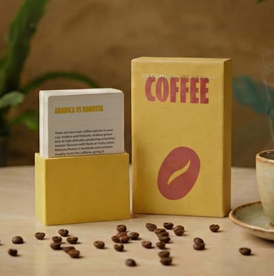 pikkii Become an Expert in Coffee – Koffiekennis Kaartenset | Quizspel & Origineel Cadeau voor Koffieliefhebbers 130 x 80 x 30 mm 1.100 kg