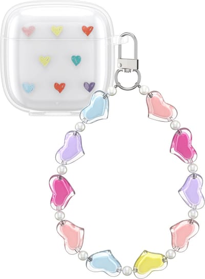 kwmobile oordopjes case geschikt voor Huawei FreeBuds SE2 hoesje - Oortjes hoes met armband - Draadloze in-ear koptelefoon cover - In transparant / meerkleurig